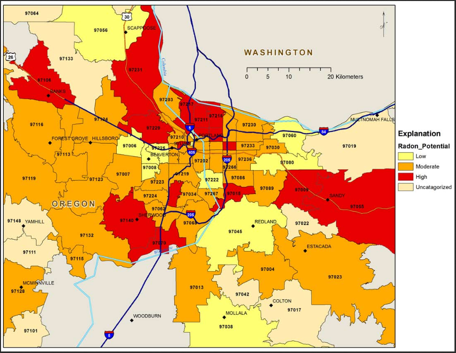 radon map portland
